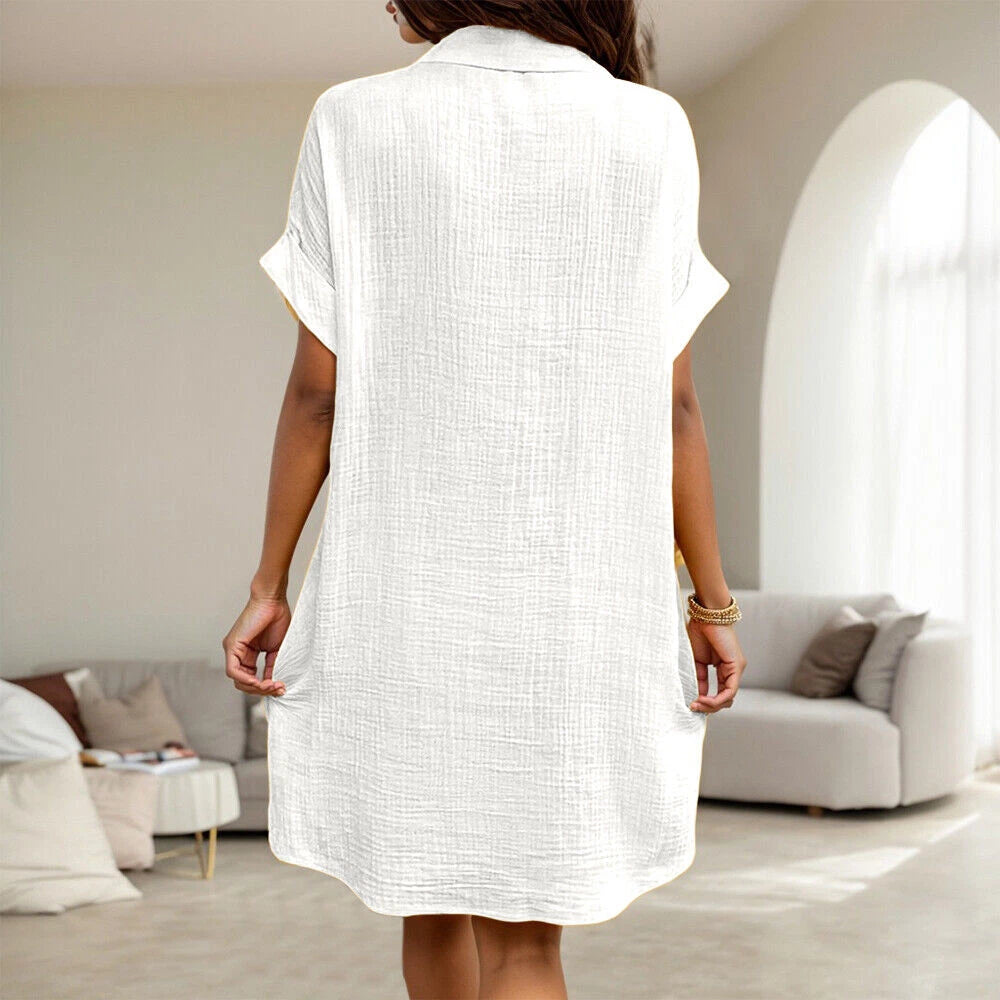 Hailey | Linen Shirt Dress – Vintage Style, Modern Comfort