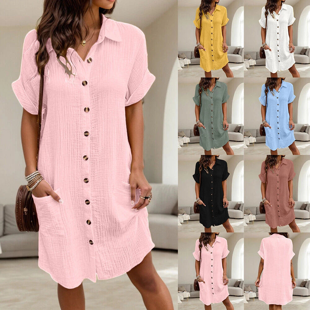 Hailey | Linen Shirt Dress – Vintage Style, Modern Comfort